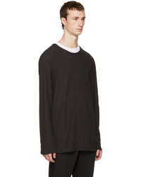 Мужской черный свитер с круглым вырезом от Ann Demeulemeester