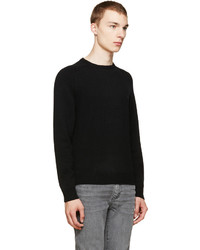 Мужской черный свитер с круглым вырезом от Saint Laurent