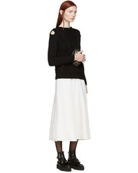 Женский черный свитер с круглым вырезом от Alexander McQueen