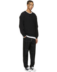 Мужской черный свитер с круглым вырезом от Miharayasuhiro