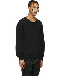 Мужской черный свитер с круглым вырезом от Miharayasuhiro