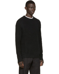 Мужской черный свитер с круглым вырезом от Pierre Balmain