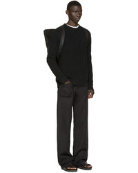 Мужской черный свитер с круглым вырезом от Pierre Balmain