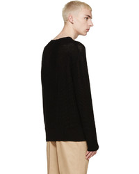 Мужской черный свитер с круглым вырезом от Yang Li