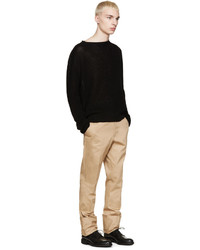 Мужской черный свитер с круглым вырезом от Yang Li
