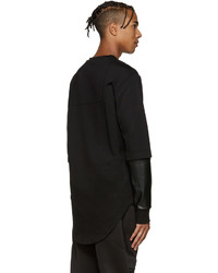 Мужской черный свитер с круглым вырезом от Pyer Moss