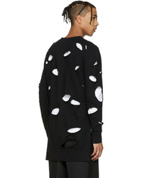 Мужской черный свитер с круглым вырезом от Miharayasuhiro