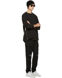 Мужской черный свитер с круглым вырезом от Palm Angels