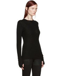 Женский черный свитер с круглым вырезом от BLK DNM