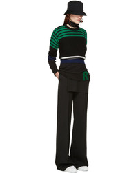 Женский черный свитер с круглым вырезом от Raf Simons
