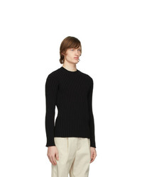 Мужской черный свитер с круглым вырезом от Deveaux New York