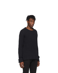 Мужской черный свитер с круглым вырезом от Maison Margiela