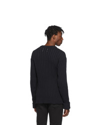 Мужской черный свитер с круглым вырезом от Maison Margiela