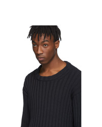 Мужской черный свитер с круглым вырезом от Maison Margiela