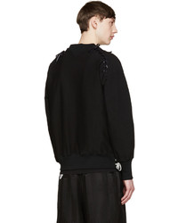 Мужской черный свитер с круглым вырезом от Facetasm