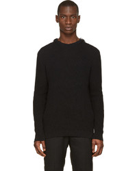 Мужской черный свитер с круглым вырезом от Raf Simons