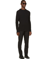 Мужской черный свитер с круглым вырезом от Raf Simons