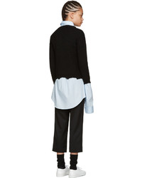 Женский черный свитер с круглым вырезом от Raf Simons