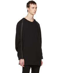 Мужской черный свитер с круглым вырезом от Ann Demeulemeester