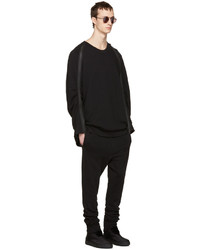 Мужской черный свитер с круглым вырезом от Ann Demeulemeester