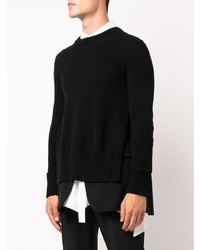 Мужской черный свитер с круглым вырезом от Sacai