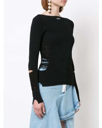 Женский черный свитер с круглым вырезом от Off-White