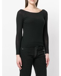 Женский черный свитер с круглым вырезом от Serien°Umerica