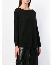 Женский черный свитер с круглым вырезом от Snobby Sheep