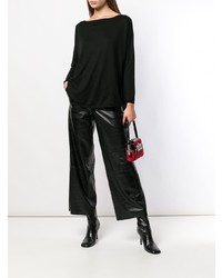 Женский черный свитер с круглым вырезом от Snobby Sheep