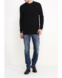 Мужской черный свитер с круглым вырезом от Boss Orange