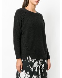 Женский черный свитер с круглым вырезом от Snobby Sheep