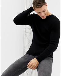 Мужской черный свитер с круглым вырезом от Brave Soul
