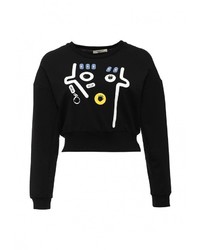 Женский черный свитер с круглым вырезом от Bright Girl