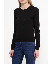 Женский черный свитер с круглым вырезом от Bright Girl