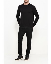 Мужской черный свитер с круглым вырезом от Burton Menswear London