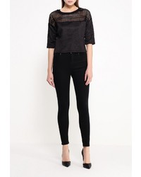 Женский черный свитер с круглым вырезом от By Swan