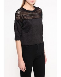 Женский черный свитер с круглым вырезом от By Swan