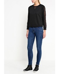 Женский черный свитер с круглым вырезом от By Swan