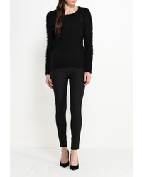 Женский черный свитер с круглым вырезом от By Swan