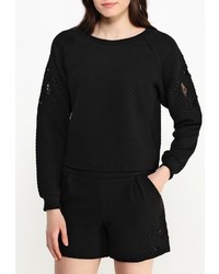 Женский черный свитер с круглым вырезом от By Swan