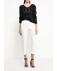 Женский черный свитер с круглым вырезом от By Swan