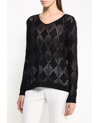 Женский черный свитер с круглым вырезом от By Swan