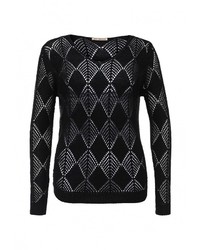 Женский черный свитер с круглым вырезом от By Swan