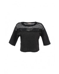 Женский черный свитер с круглым вырезом от By Swan