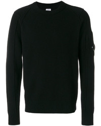 Мужской черный свитер с круглым вырезом от C.P. Company