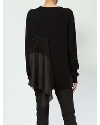 Женский черный свитер с круглым вырезом от Preen by Thornton Bregazzi