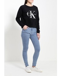 Женский черный свитер с круглым вырезом от Calvin Klein Jeans