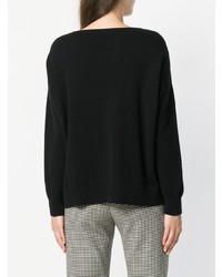 Женский черный свитер с круглым вырезом от Incentive! Cashmere