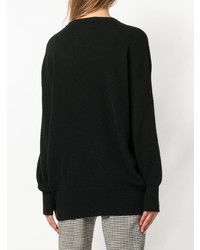 Женский черный свитер с круглым вырезом от Maison Flaneur