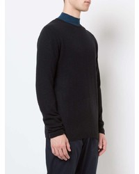 Мужской черный свитер с круглым вырезом от Pya